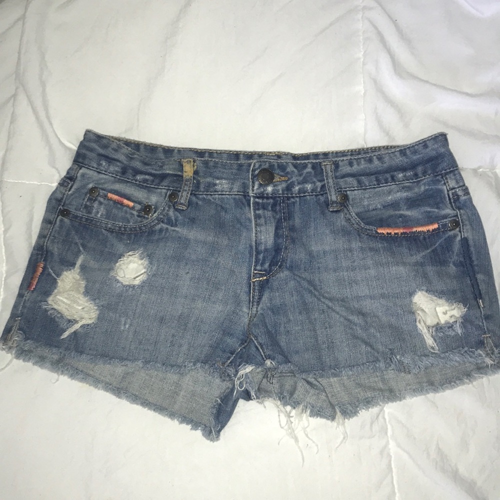 distressed denim shorts